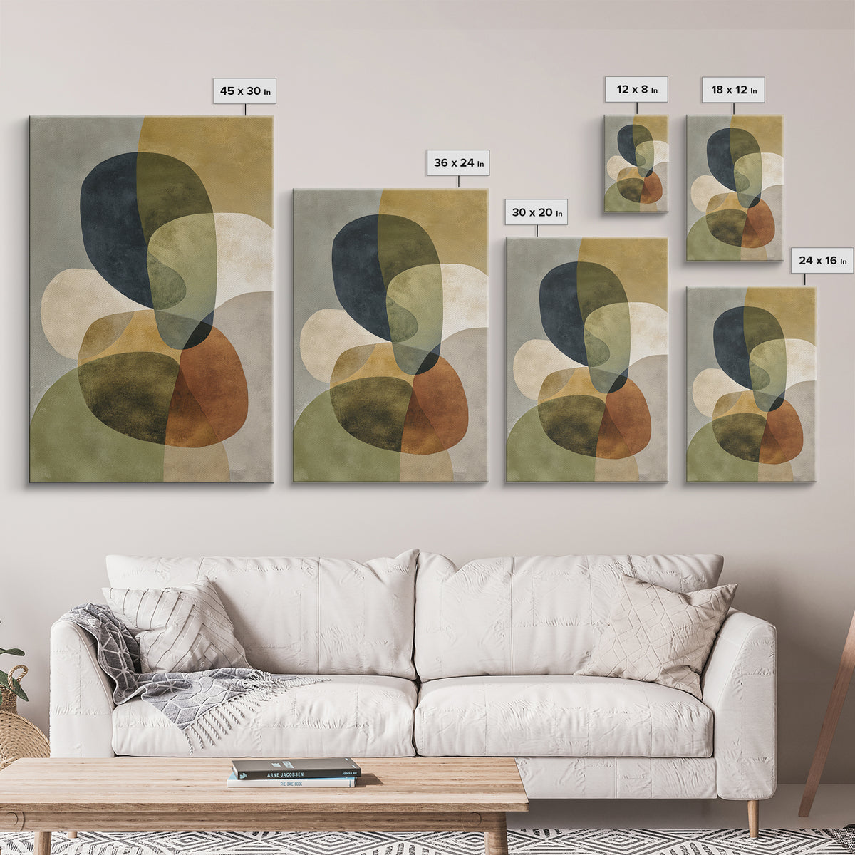 Abstract Organic Shapes Canvas Print, Living Room Art, Bedroom Wall Art, Living Room Decor, Abstract Art, Living, LIR-2x3-95