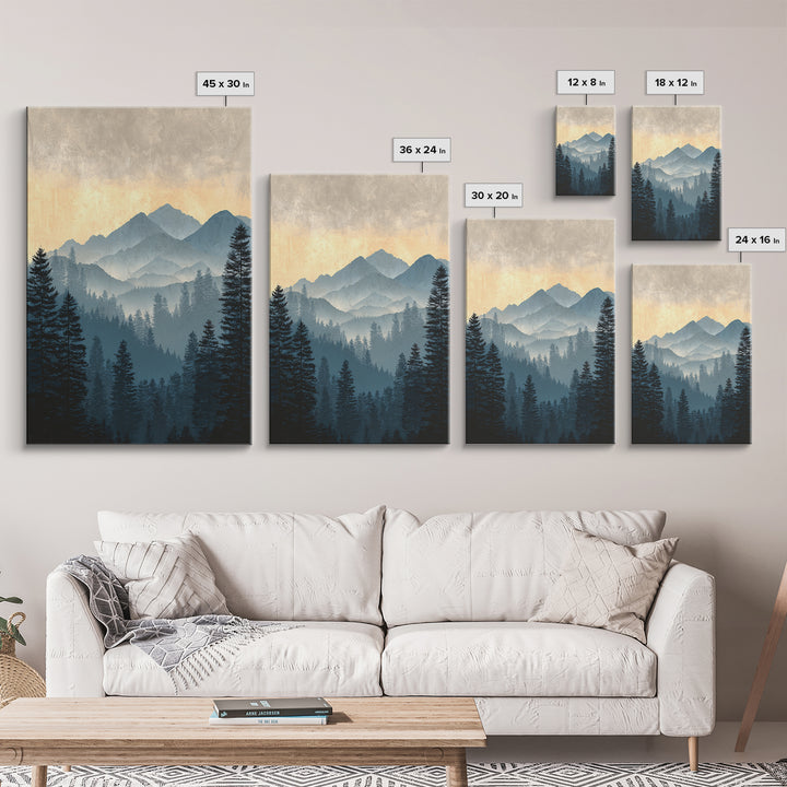 Classic Mountain Panorama for Cozy Interiors Canvas Print, Living Room Art, New Home Gift, Living Room Decor, Fine Art, Living, LIR-2x3-96