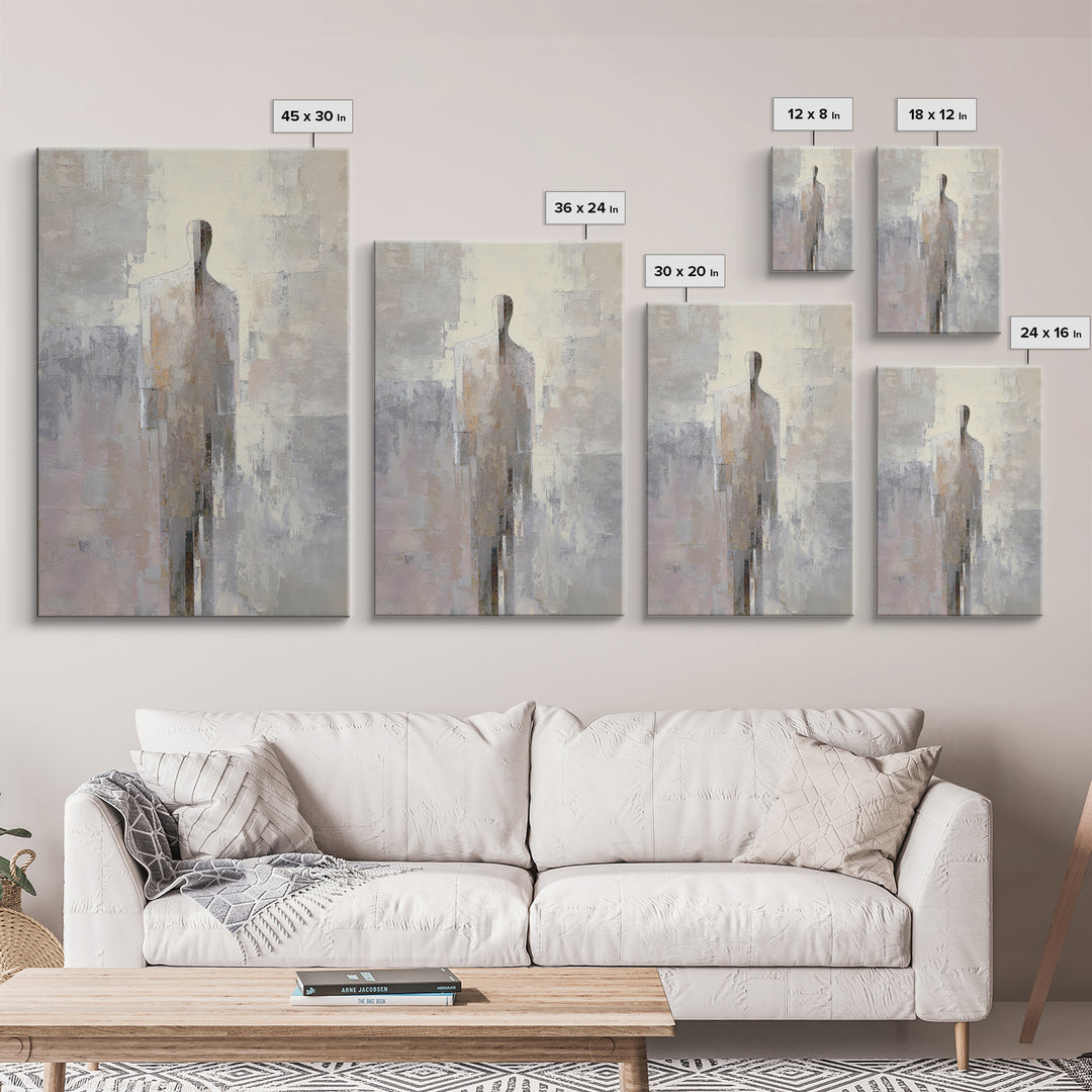 Oversized Line Figure Framed Canvas Print, Living Room Art, Pet Portraits, Living Room Decor, Oil Painting, Living, LIR-2x3-97