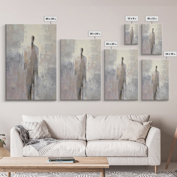Oversized Line Figure Framed Canvas Print, Living Room Art, Pet Portraits, Living Room Decor, Oil Painting, Living, LIR-2x3-97