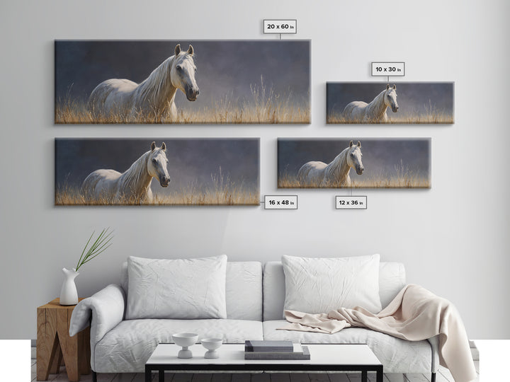 Contemporary Horse Portrait Framed Canvas Print, Living Room Art, Mid Century Modern, Living Room Decor, Oil Painting, Living, LIR-3x1-2