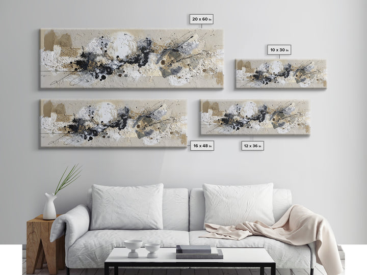 Textured Plaster Abstract Canvas Print, Living Room Art, Oversized Wall Art, Living Room Decor, Abstract Art, Living, LIR-3x1-21
