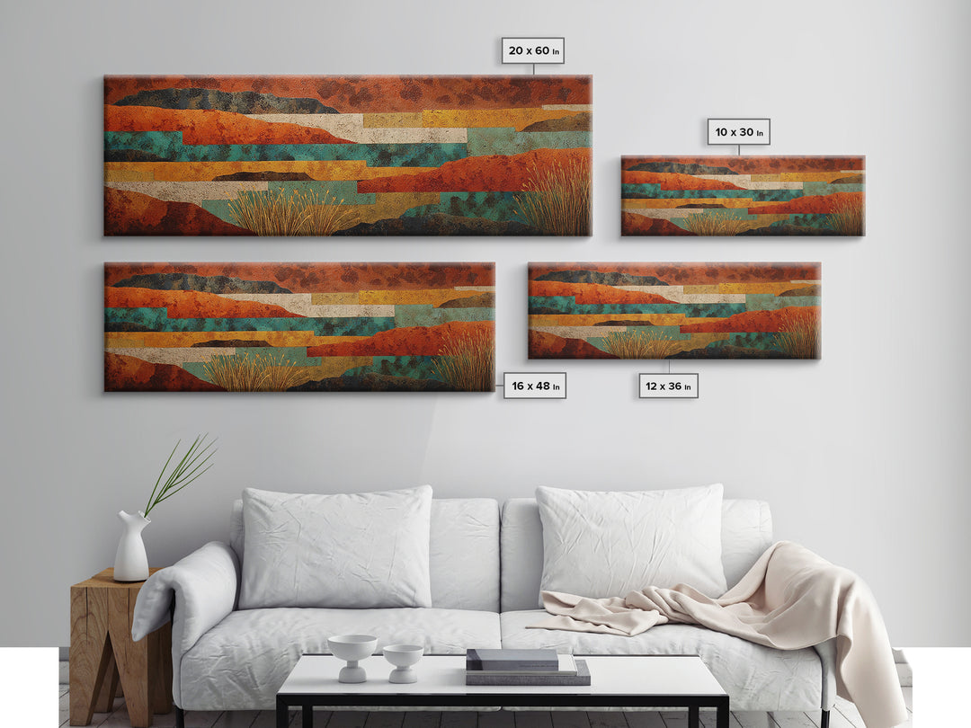 Earthy Desert Landscape Framed Canvas Print, Living Room Art, Bedroom Wall Art, Living Room Decor, Living, Minimalist Decor, LIR-3x1-28
