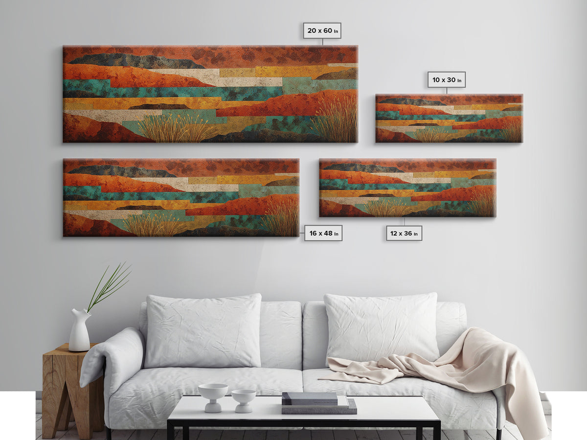 Earthy Desert Landscape Framed Canvas Print, Living Room Art, Bedroom Wall Art, Living Room Decor, Living, Minimalist Decor, LIR-3x1-28