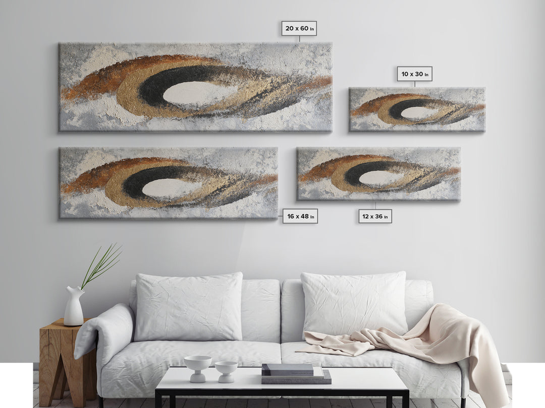 Monochrome Stone Texture Abstraction Framed Canvas Print, Living Room Art, Abstract Wall Art, Living Room Decor, Abstract Art, LIR-3x1-37