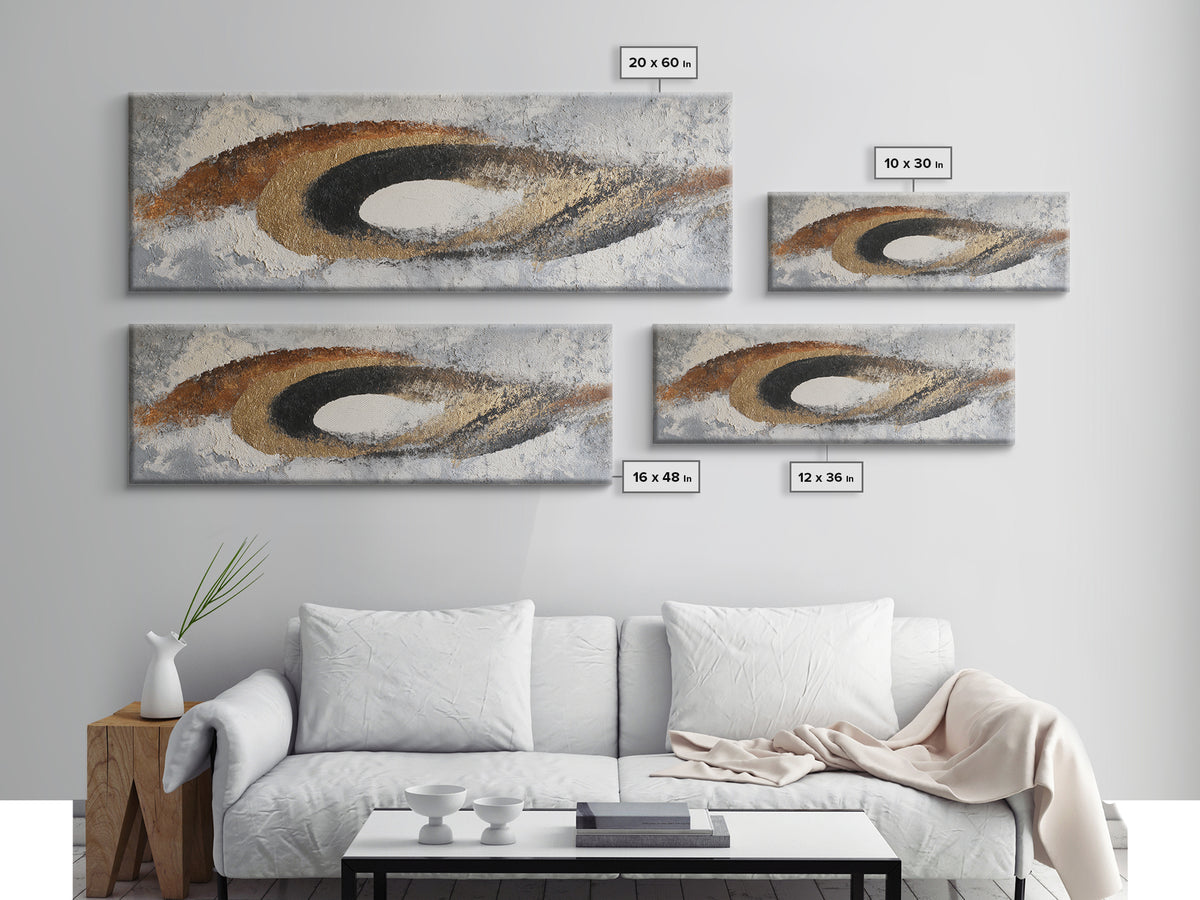Monochrome Stone Texture Abstraction Framed Canvas Print, Living Room Art, Abstract Wall Art, Living Room Decor, Abstract Art, LIR-3x1-37