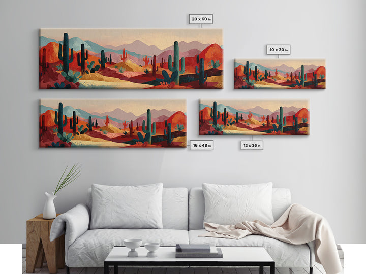 Earthy Desert Landscape Canvas Print, Living Room Art, Abstract Wall Art, Living Room Decor, Fine Art, Living, Boho Decor, LIR-3x1-4