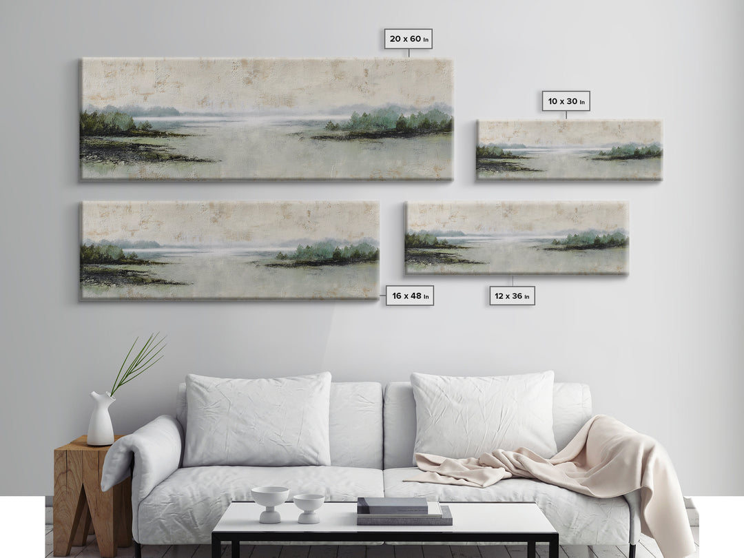 Minimal Scandinavian Forest Framed Canvas Print, Living Room Art, Modern Wall Art, Living Room Decor, Oil Painting, Living, LIR-3x1-53