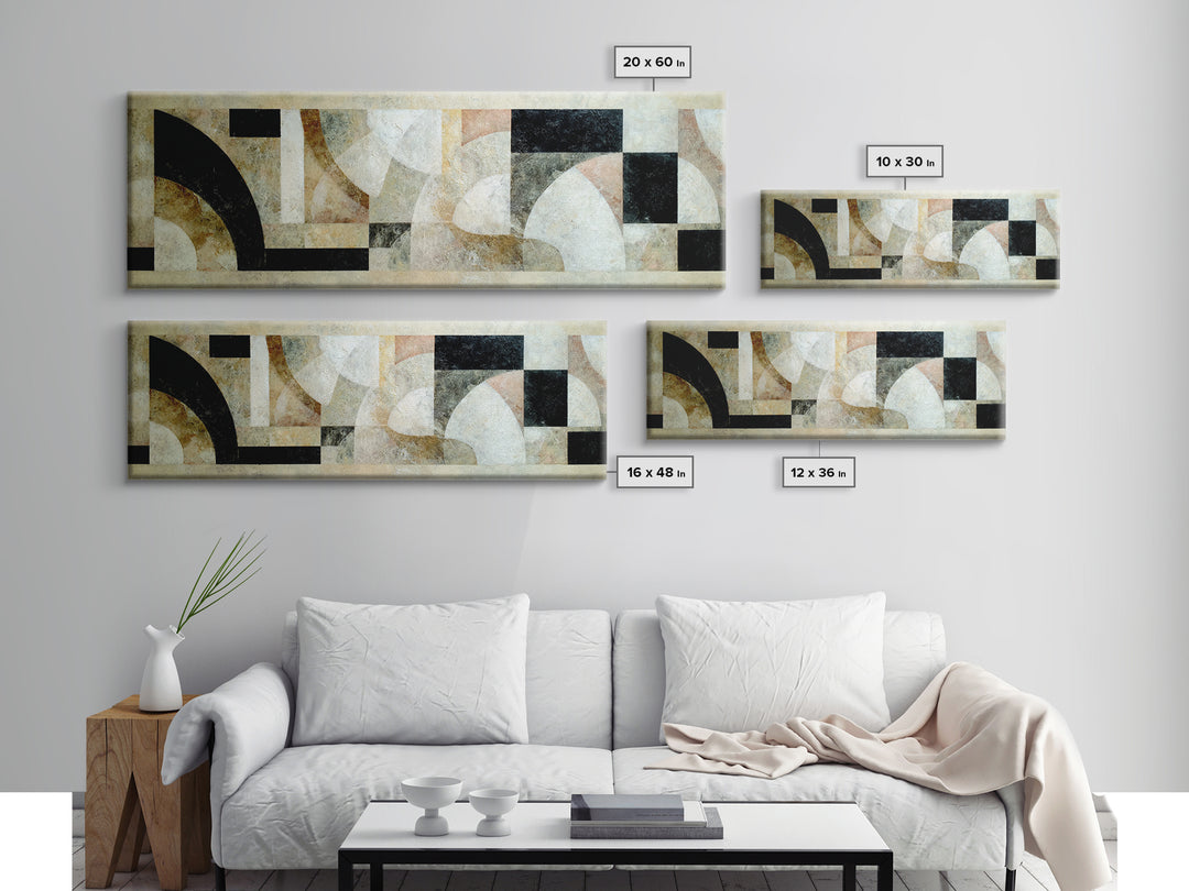Monochrome Stone Texture Abstraction Canvas Print, Living Room Art, Bedroom Wall Art, Living Room Decor, Abstract Art, Living, LIR-3x1-61