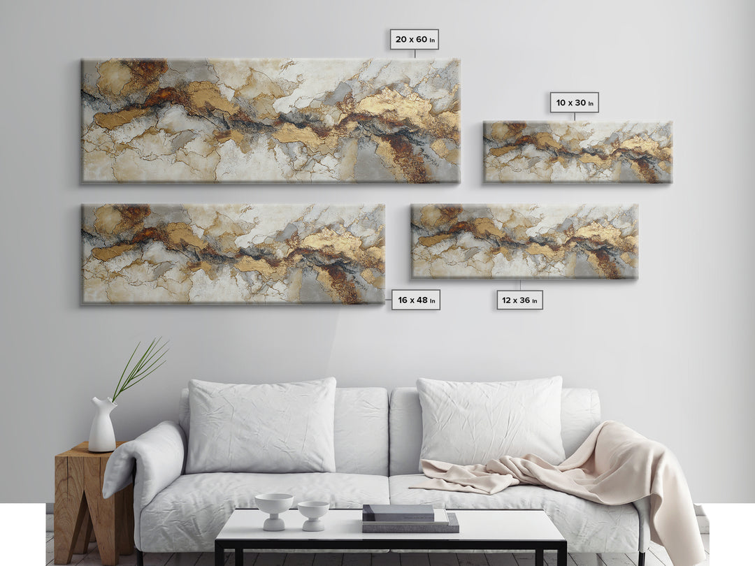 Textured Plaster Abstract Framed Canvas Print, Living Room Art, Gallery Decor, Living Room Decor, Fine Art, Living, Wall Art, LIR-3x1-69