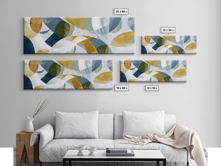 Abstract Organic Shapes Framed Canvas Print, Living Room Art, Art Nouveau, Living Room Decor, Abstract Art, Living, LIR-3x1-79