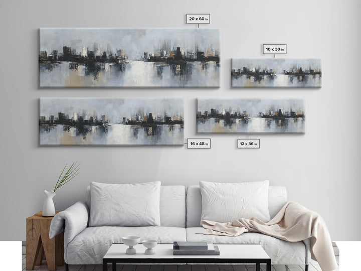 Classic Mountain Panorama for Cozy Interiors Canvas Print, Living Room Art, Boho Wall Art, Living Room Decor, Fine Art, Living, LIR-3x1-8