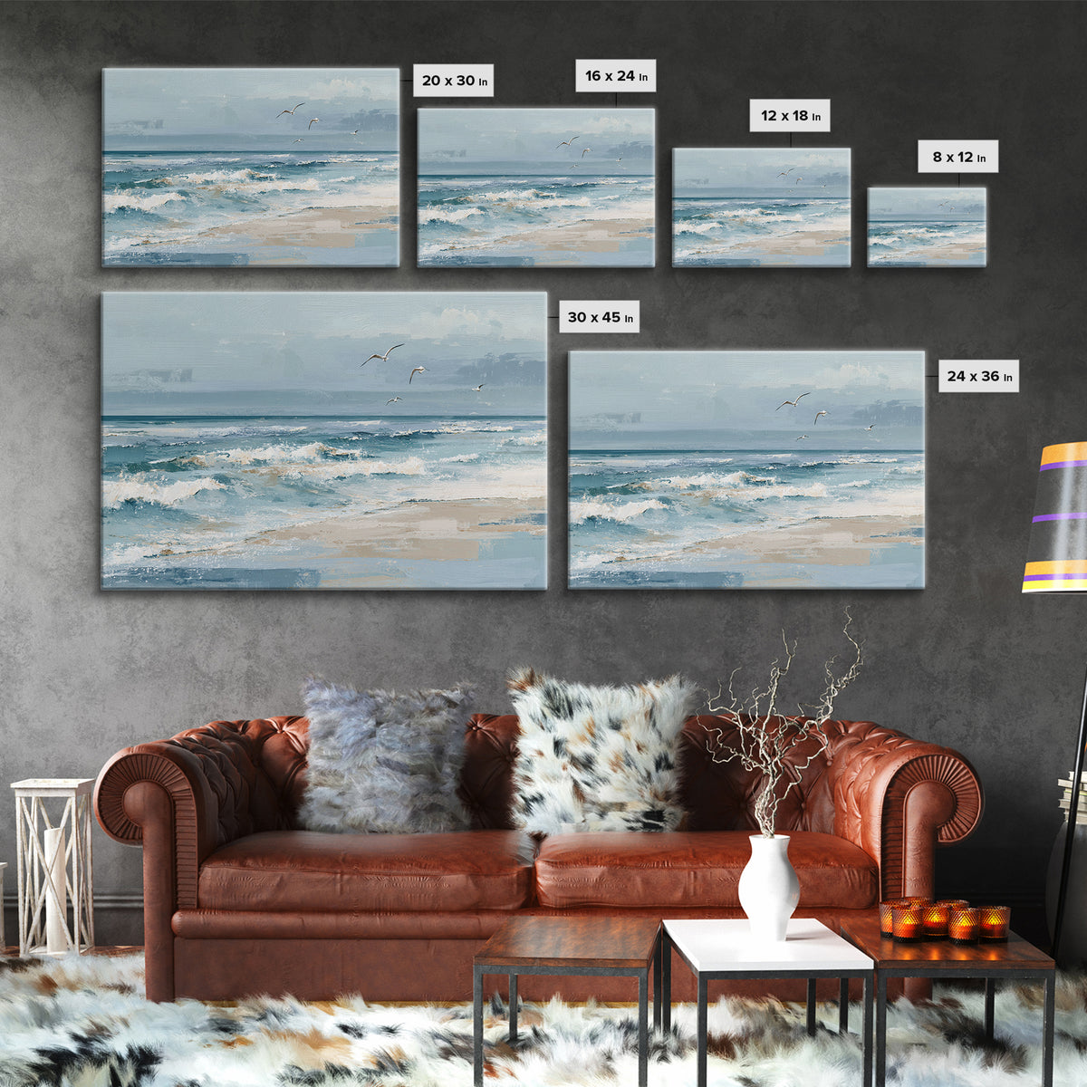 Coastal Aerial Shoreline Framed Canvas Print, Living Room Art, Pet Portraits, Living Room Decor, Living, Neutral Decor, LIR-3x2-15