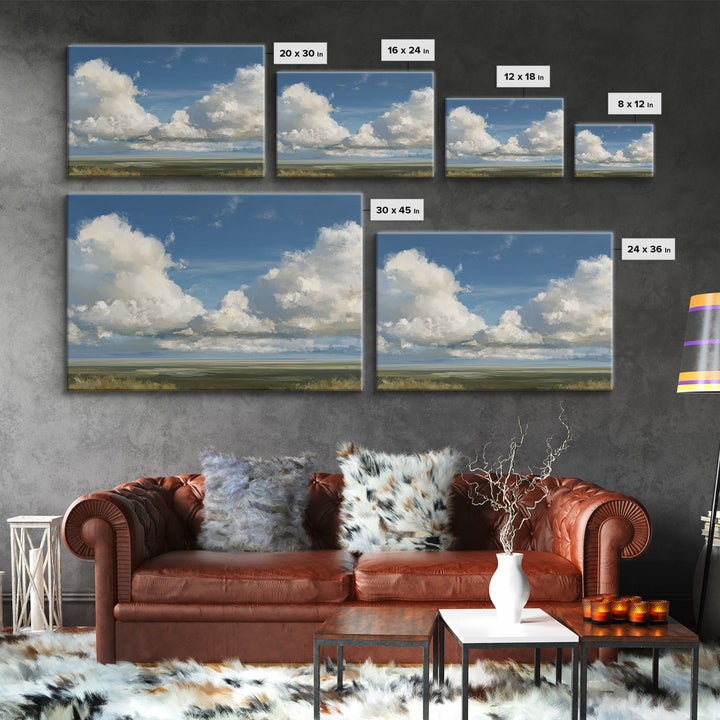 Modern Landscape with Expansive Calm Sky Canvas Print, Living Room Art, Statement Artwork, Living Room Decor, Living, LIR-3x2-31