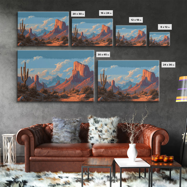 Earthy Desert Landscape Framed Canvas Print, Living Room Art, Bedroom Wall Art, Living Room Decor, Living, Minimalist Decor, LIR-3x2-40