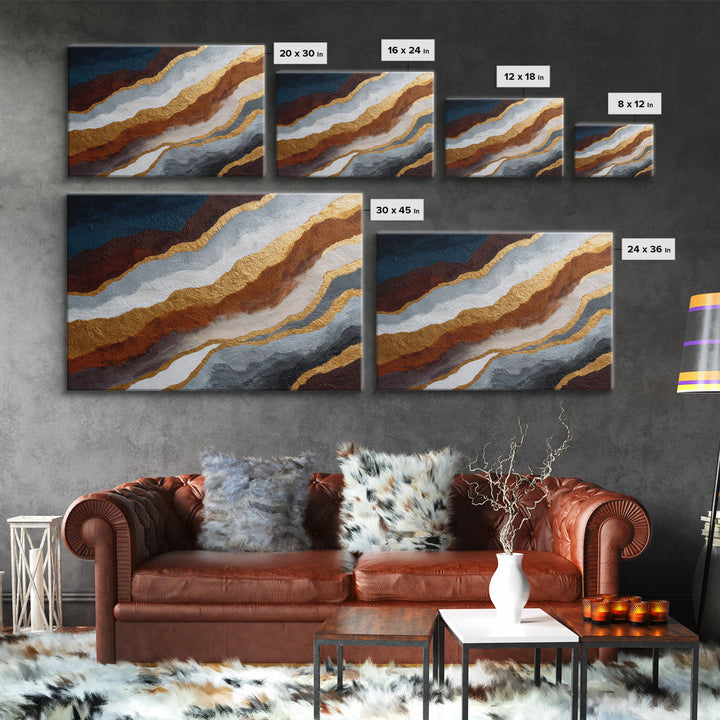 Gold Accented Abstract Brushwork Canvas Print, Living Room Art, Pet Portraits, Living Room Decor, Abstract Art, Living, LIR-3x2-42
