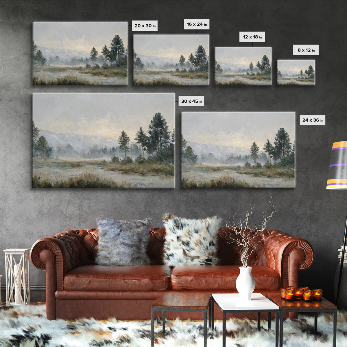 Quiet Meadow Landscape Canvas Print, Living Room Art, Digital Prints, Living Room Decor, Fine Art, Living, Apartment Decor, LIR-3x2-75