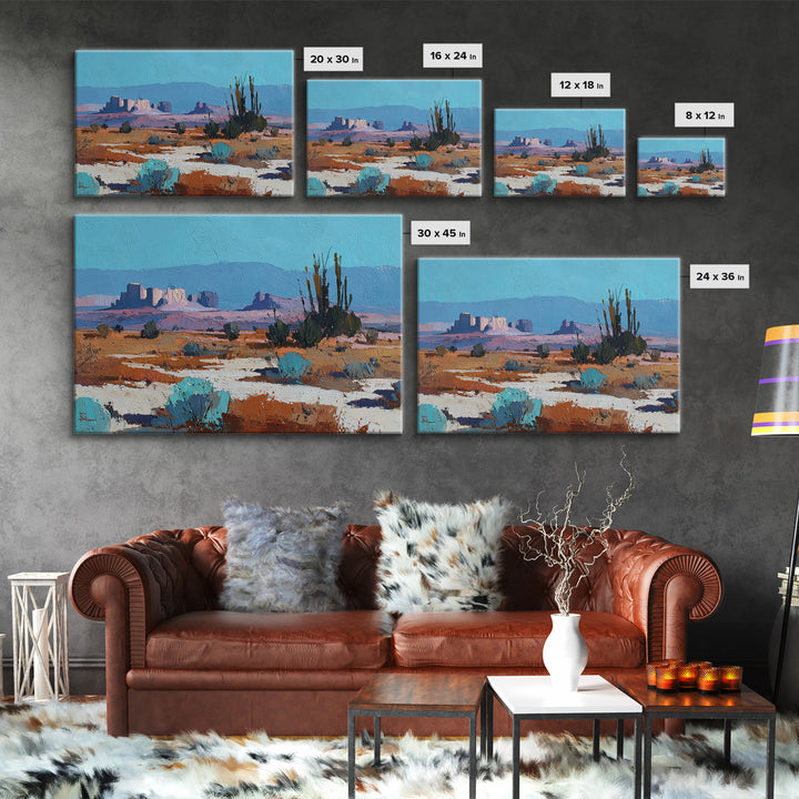 Earthy Desert Landscape Canvas Print, Living Room Art, Wall Decor, Living Room Decor, Oil Painting, Living, Abstract Art, LIR-3x2-88