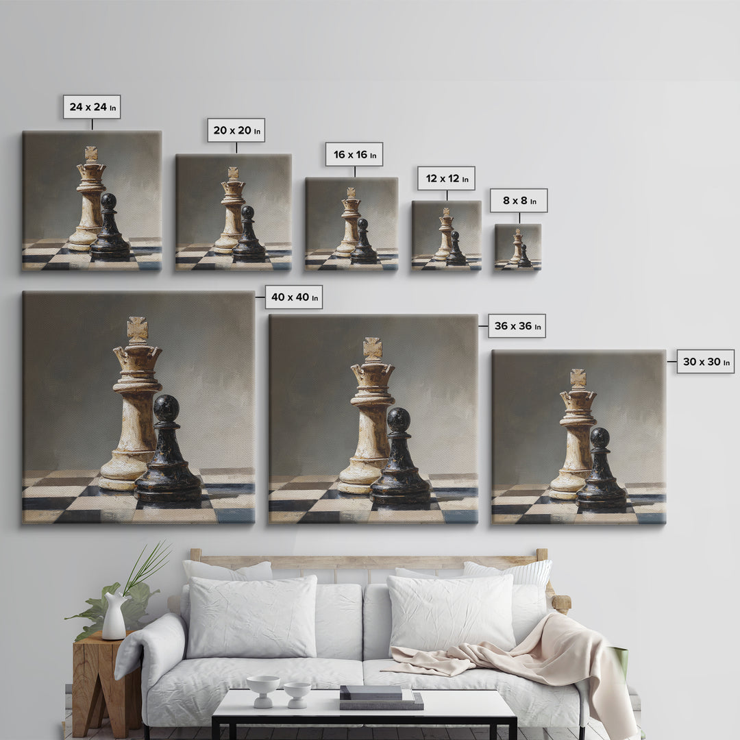 Single Chess King Canvas Print, Law Office Art, Office Art, Office Decor, Oil Painting, Counsel, Teen Girl Room Decor, LOA-1x1-22