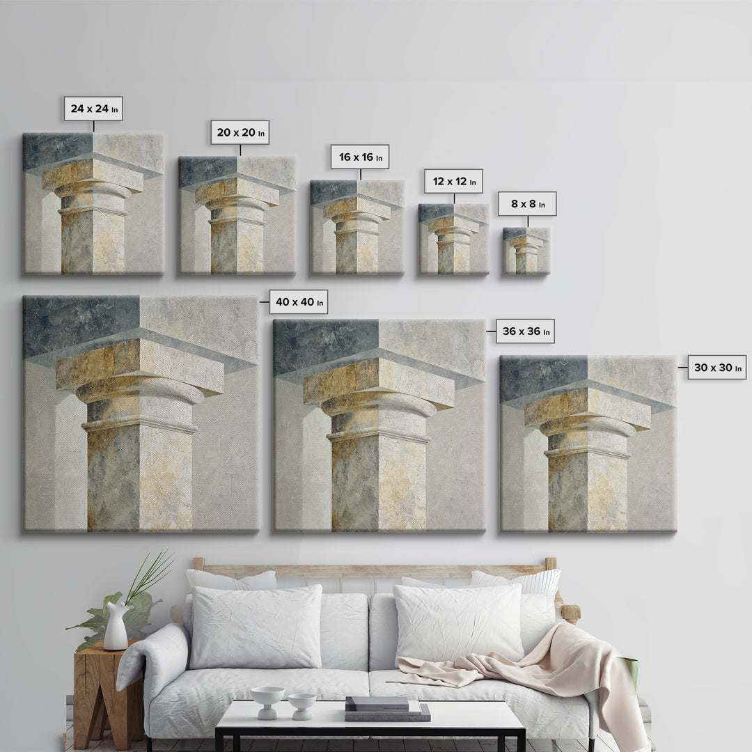Marble Courthouse Column Study Without Building Scene Canvas Print, Law Office Art, Law School, Office Decor, Counsel, LOA-1x1-51