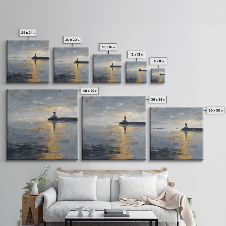 Stormy Landscape with Lighthouse as Guidance Metaphor Canvas Print, Law Office Art, Lawyer Sign, Office Decor, Counsel, LOA-1x1-59