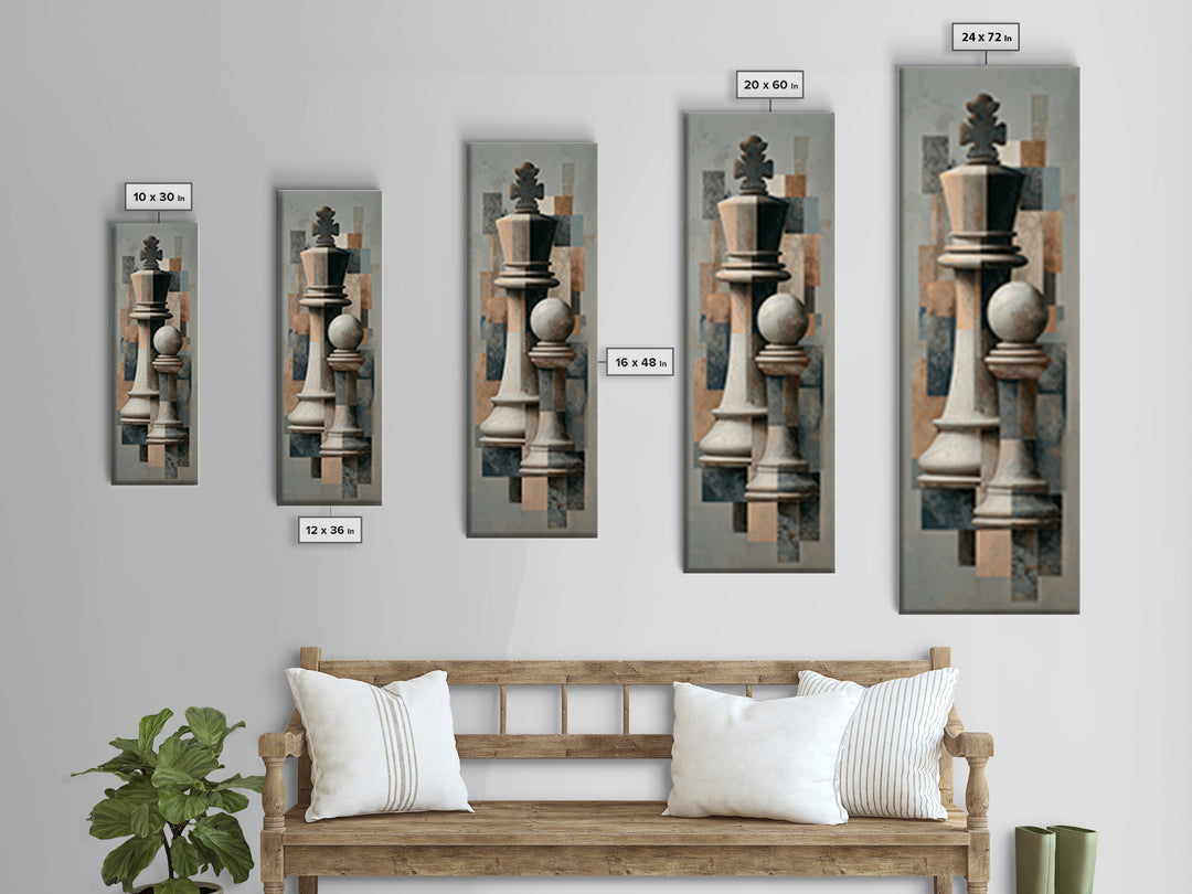 Single Chess King Canvas Print, Law Office Art, Floral Art, Office Decor, Fine Art, Counsel, Lawyer Sign, Lawyer Office Decor, LOA-1x3-10