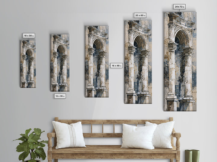 Architectural Arch and Column Abstraction Canvas Print, Law Office Art, Therapy Office Decor, Office Decor, Abstract Art, LOA-1x3-2