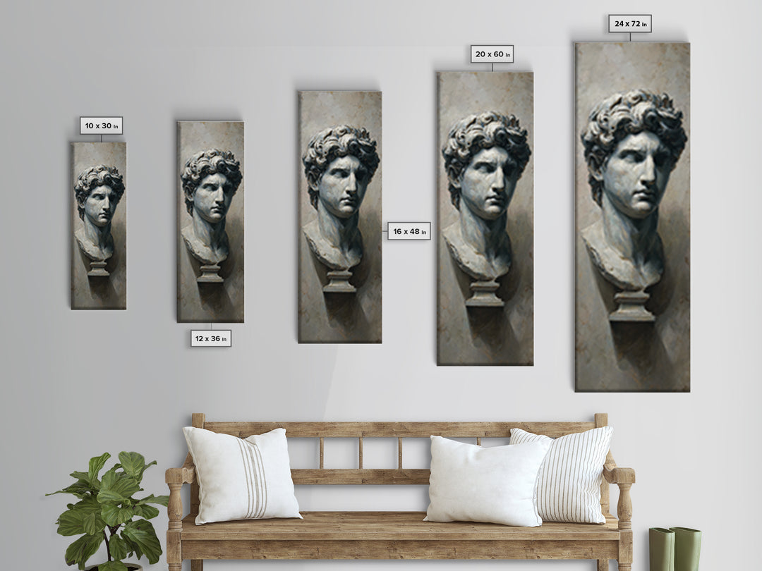 Classical Statue Bust Framed Canvas Print, Law Office Art, Modern Decor, Office Decor, Fine Art, Counsel, Wall Decor, LOA-1x3-36