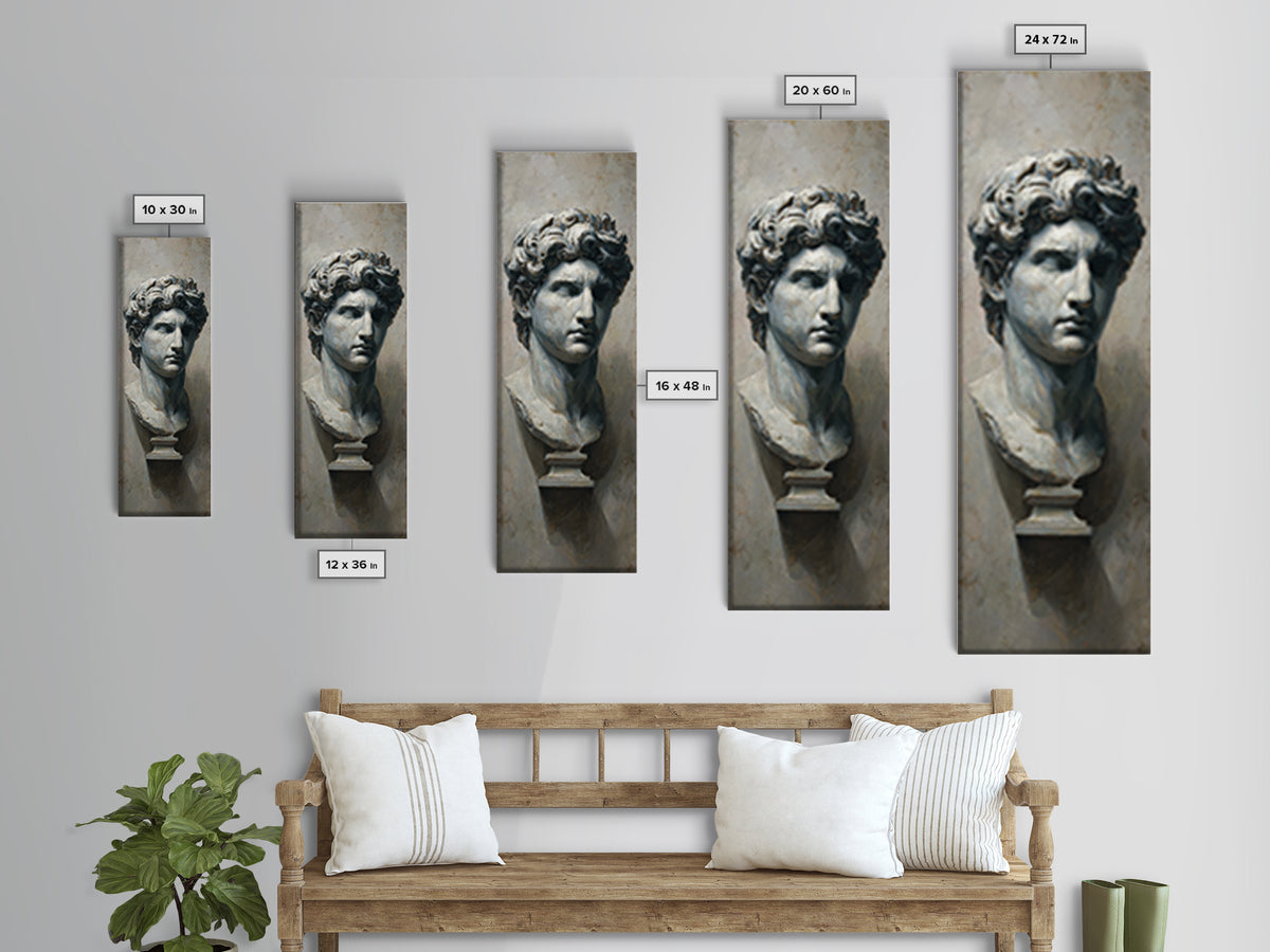 Classical Statue Bust Framed Canvas Print, Law Office Art, Modern Decor, Office Decor, Fine Art, Counsel, Wall Decor, LOA-1x3-36
