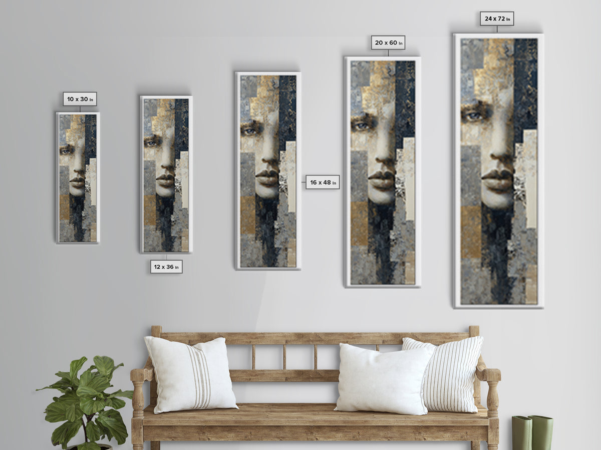 Abstract Navy and Gold Composition for Authority Canvas Print, Law Office Art, Room Decor, Office Decor, Fine Art, Counsel, LOA-1x3-40