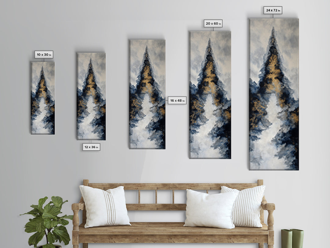 Ink Wash Mountain Symbolizing Stability Canvas Print, Law Office Art, Contemporary Art, Office Decor, Fine Art, Counsel, LOA-1x3-56