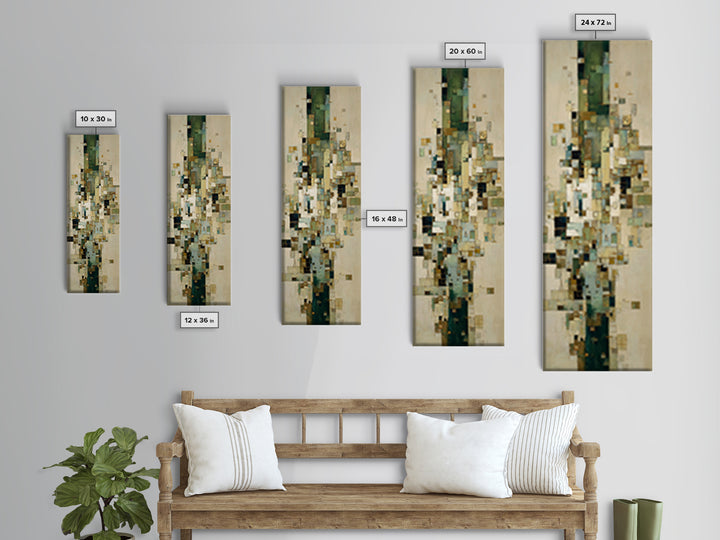 Deep Green and Walnut Toned Abstract Canvas Print, Law Office Art, Lawyer Sign, Office Decor, Fine Art, Counsel, Art Print, LOA-1x3-57