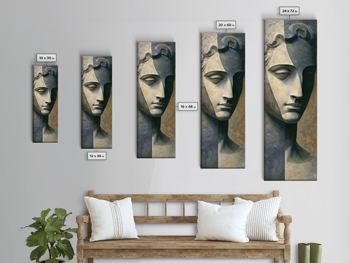 Classical Statue Bust Canvas Print, Law Office Art, Office Decor, Abstract Art, Counsel, Printable Art, Office Wall Art, LOA-1x3-60