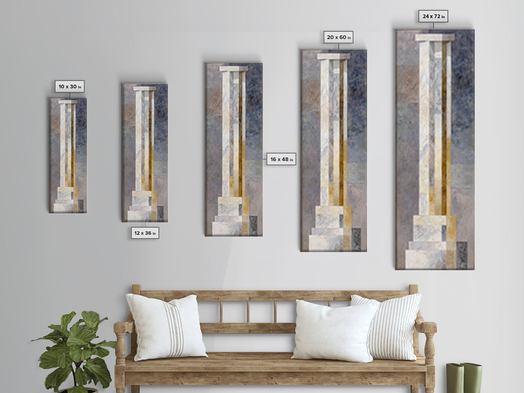 Marble Courthouse Column Study Without Building Scene Canvas Print, Law Office Art, Printable Art, Office Decor, Oil Painting, LOA-1x3-63