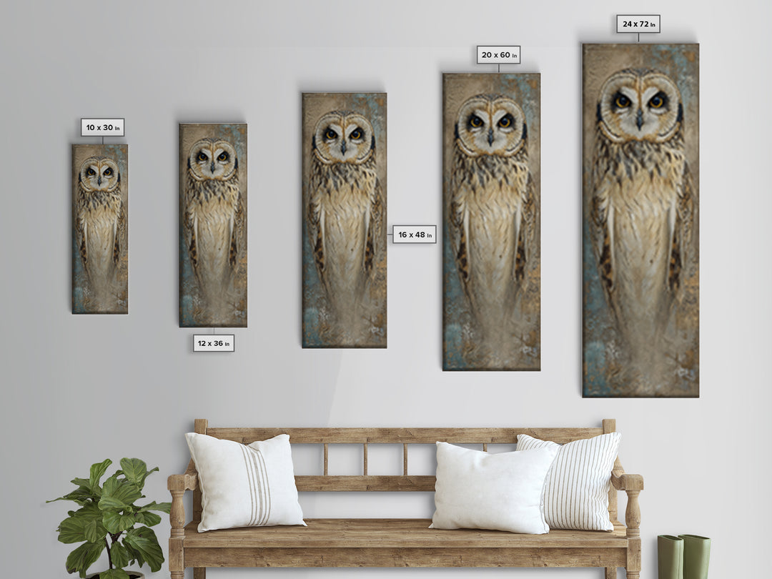 Owl Portrait Representing Wisdom Canvas Print, Law Office Art, Gallery Decor, Office Decor, Fine Art, Counsel, Contemporary Art, LOA-1x3-77