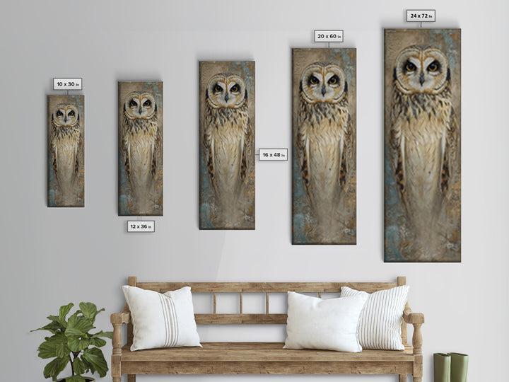 Owl Portrait Representing Wisdom Canvas Print, Law Office Art, Gallery Decor, Office Decor, Fine Art, Counsel, Contemporary Art, LOA-1x3-77