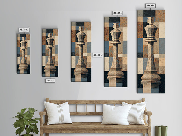 Single Chess King Canvas Print, Law Office Art, Teen Girl Room Decor, Office Decor, Oil Painting, Counsel, Luxury Decor, LOA-1x3-82