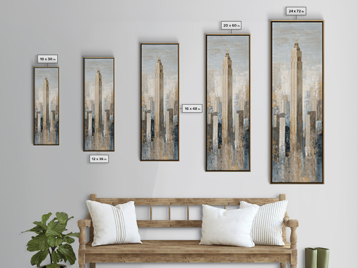 Quiet City Skyline Framed Canvas Print, Law Office Art, Office Wall Art, Office Decor, Fine Art, Counsel, Butterfly Art, LOA-1x3-96