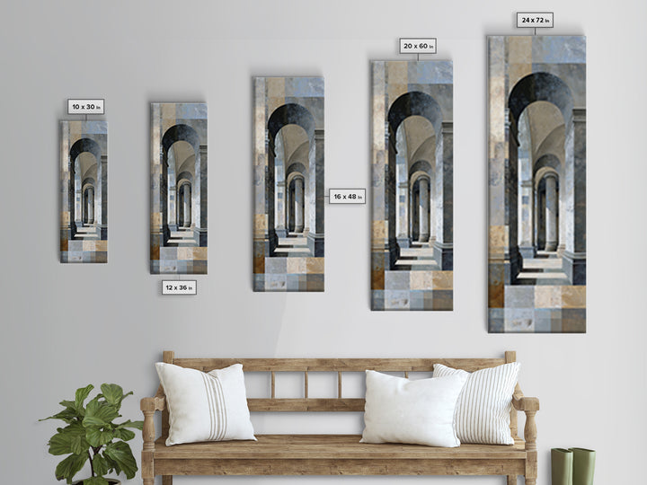 Architectural Arch and Column Abstraction Canvas Print, Law Office Art, Law School Gifts, Office Decor, Abstract Art, Counsel, LOA-1x3-98