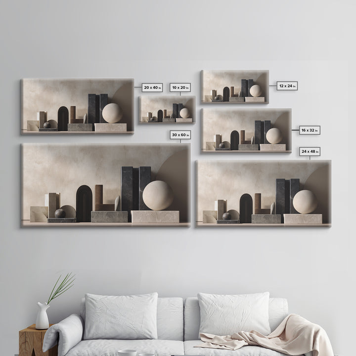 Balanced Geometric Forms Symbolizing Fairness Framed Canvas Print, Law Office Art, Art Print, Office Decor, Fine Art, Counsel, LOA-2x1-1