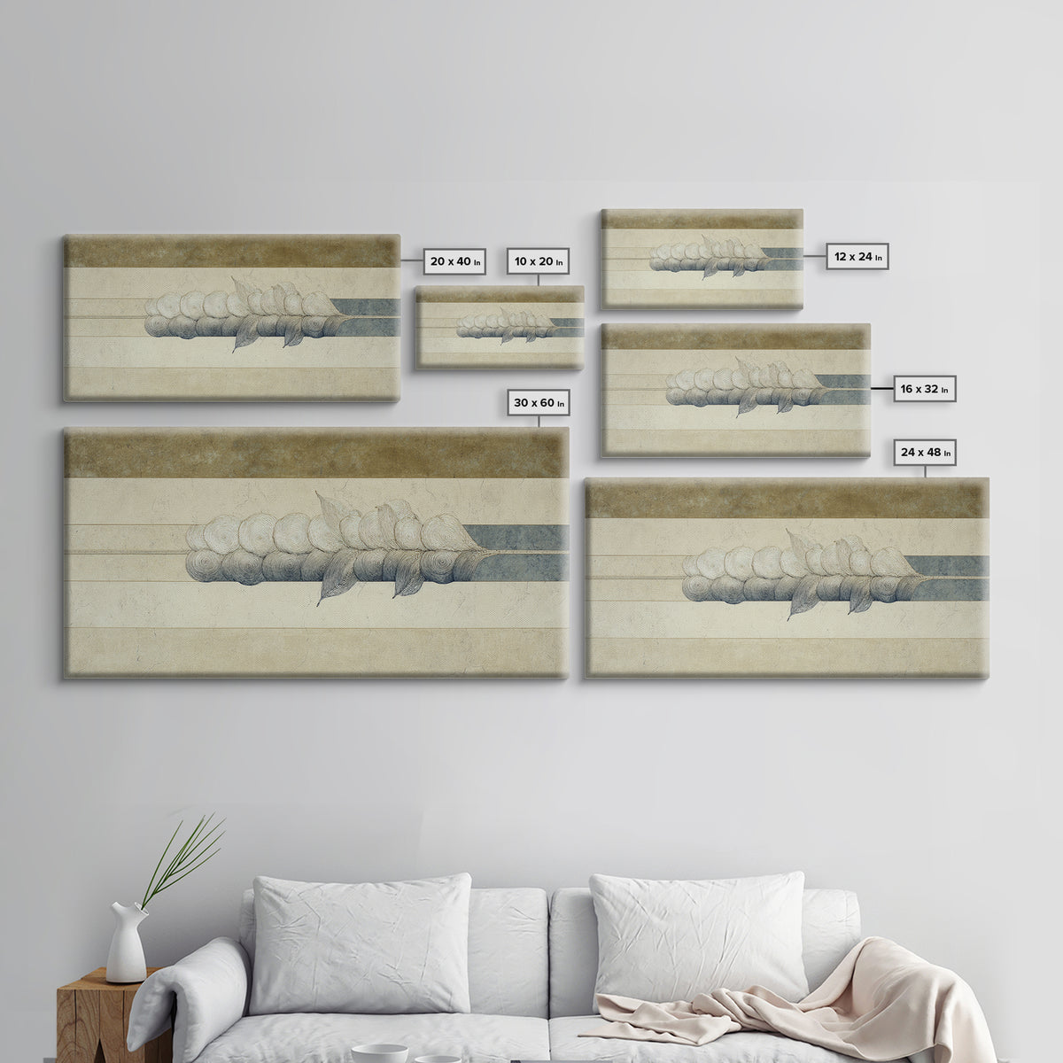 Minimal Line Drawing of Scales and Laurel Framed Canvas Print, Law Office Art, Modern Decor, Office Decor, Fine Art, Counsel, LOA-2x1-30