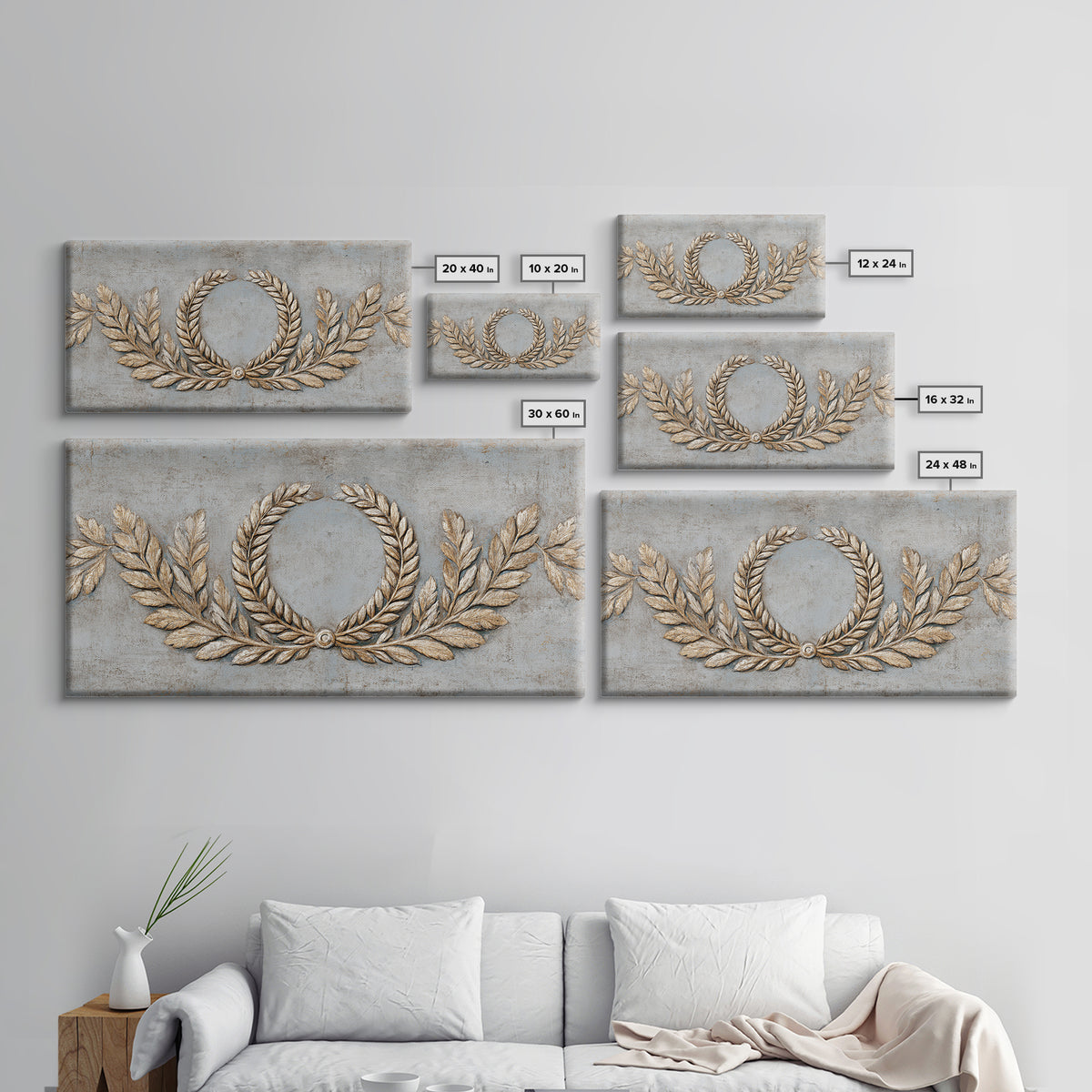 Roman Laurel Wreath Canvas Print, Law Office Art, Decor, Office Decor, Fine Art, Counsel, Bookish Wall Art, Gifts for Lawyers, LOA-2x1-52