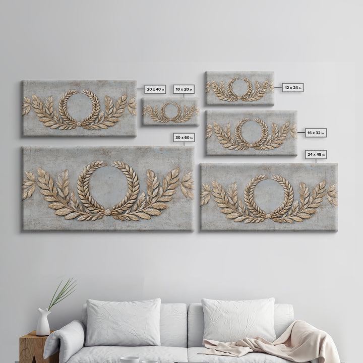 Roman Laurel Wreath Canvas Print, Law Office Art, Decor, Office Decor, Fine Art, Counsel, Bookish Wall Art, Gifts for Lawyers, LOA-2x1-52