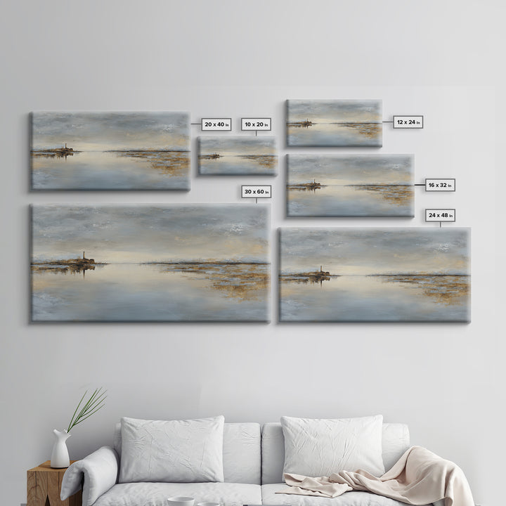 Stormy Landscape with Lighthouse as Guidance Metaphor Framed Canvas Print, Law Office Art, Poster Print, Office Decor, Counsel, LOA-2x1-55