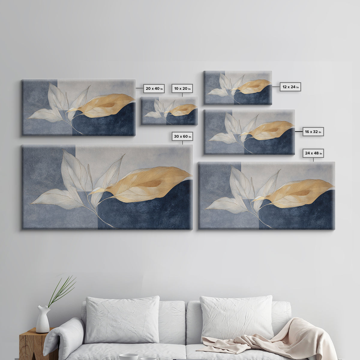 Minimal Line Drawing of Scales and Laurel Framed Canvas Print, Law Office Art, Modern Decor, Office Decor, Fine Art, Counsel, LOA-2x1-6