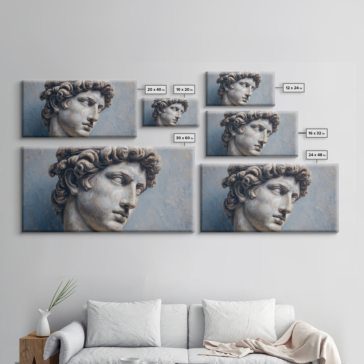 Classical Statue Bust Canvas Print, Law Office Art, Office, Office Decor, Watercolor Art, Counsel, Butterfly Print, Lawyer, LOA-2x1-68