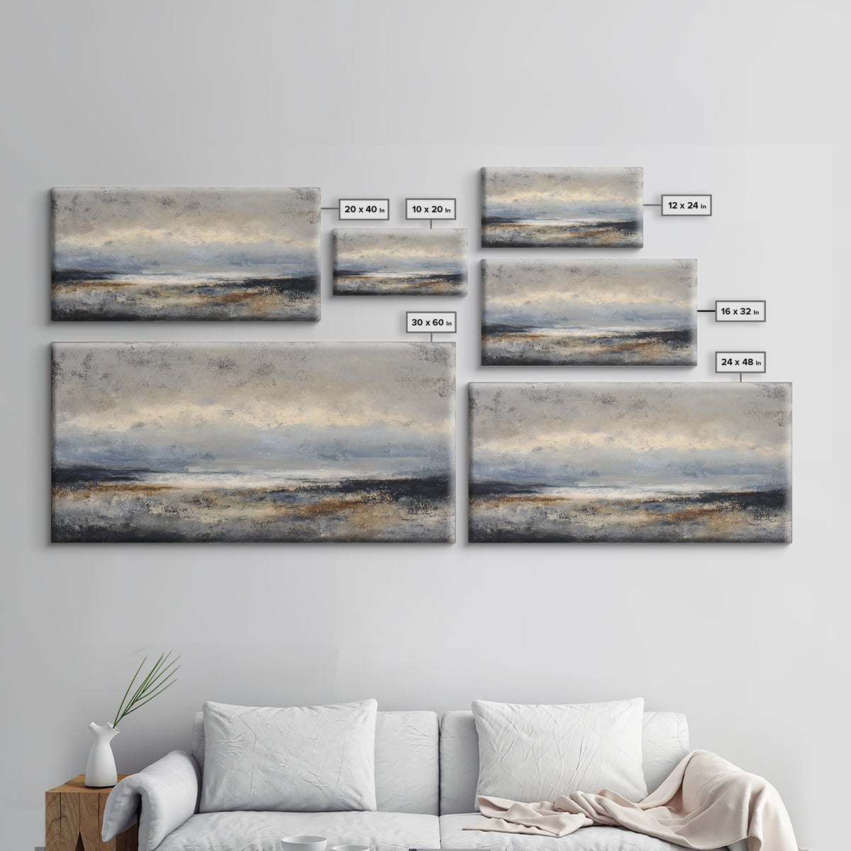 Stormy Landscape with Lighthouse as Guidance Metaphor Canvas Print, Law Office Art, Contemporary Art, Office Decor, Counsel, LOA-2x1-7