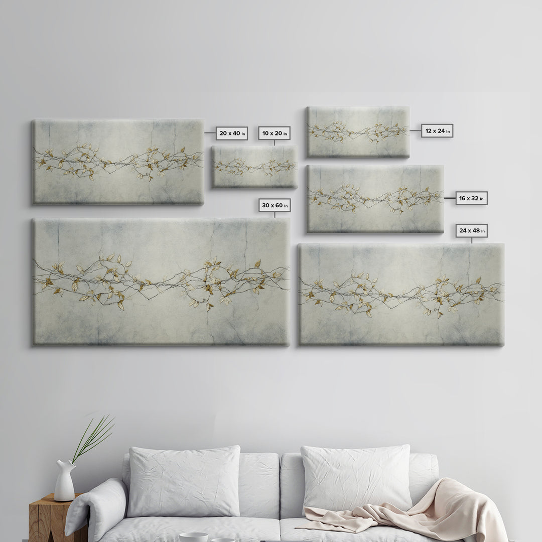Minimal Line Drawing of Scales and Laurel Canvas Print, Law Office Art, Art Print, Office Decor, Abstract Art, Counsel, LOA-2x1-78