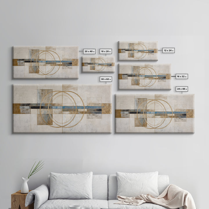 Gold Thread Knot Symbolizing Resolution Framed Canvas Print, Law Office Art, Textured Painting, Office Decor, Fine Art, Counsel, LOA-2x1-86