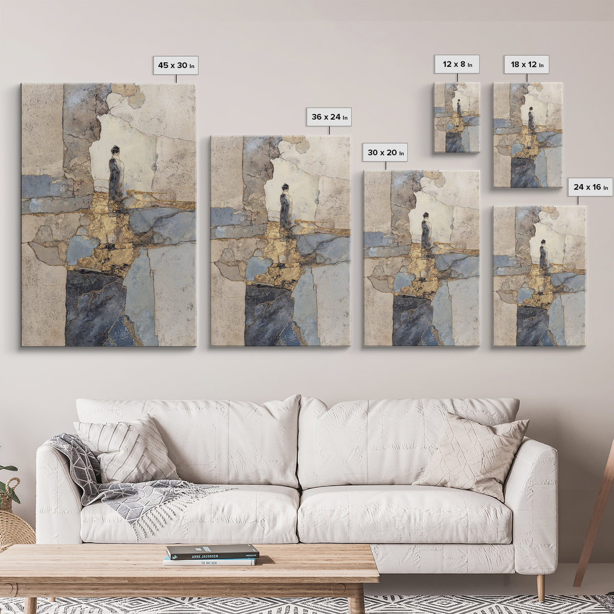 Gold Thread Knot Symbolizing Resolution Framed Canvas Print, Law Office Art, Home Decor, Office Decor, Abstract Art, Counsel, LOA-2x3-26